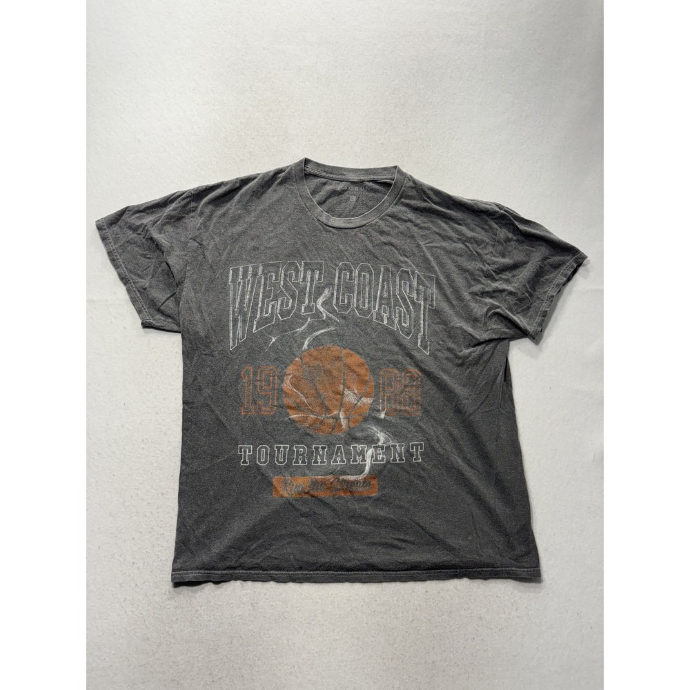 PacSun Shirt Mens Large Gray West Coast 1988 Basketball Tournament Graphic Tee